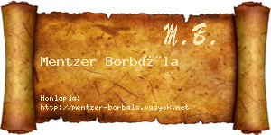 Mentzer Borbála névjegykártya